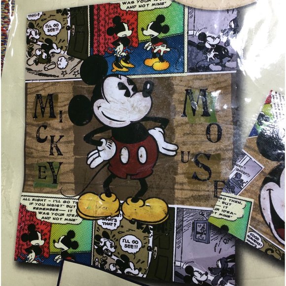 NEW Disney Mickey Mouse Woven Tapestry Pillow & Throw Comic Design - Picture 2 of 8